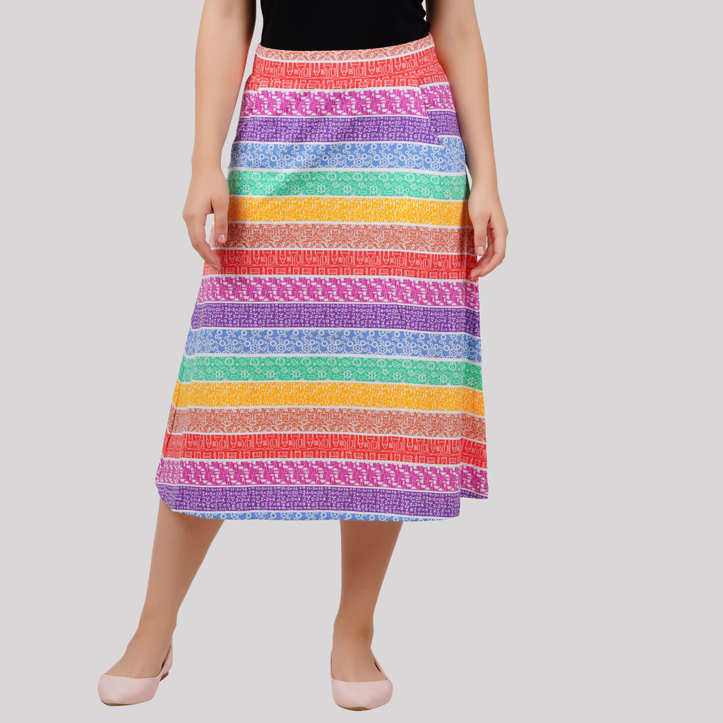 Rainbow Stripe Skirt - Multi Striped Skirt - Striped Midi Skirt - Lulus
